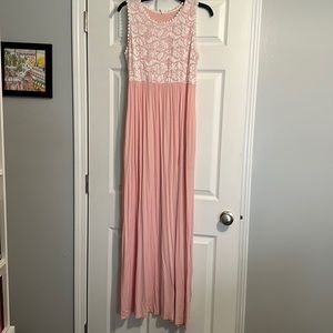 Pink Blush Maternity Maxi Dress w/pockets